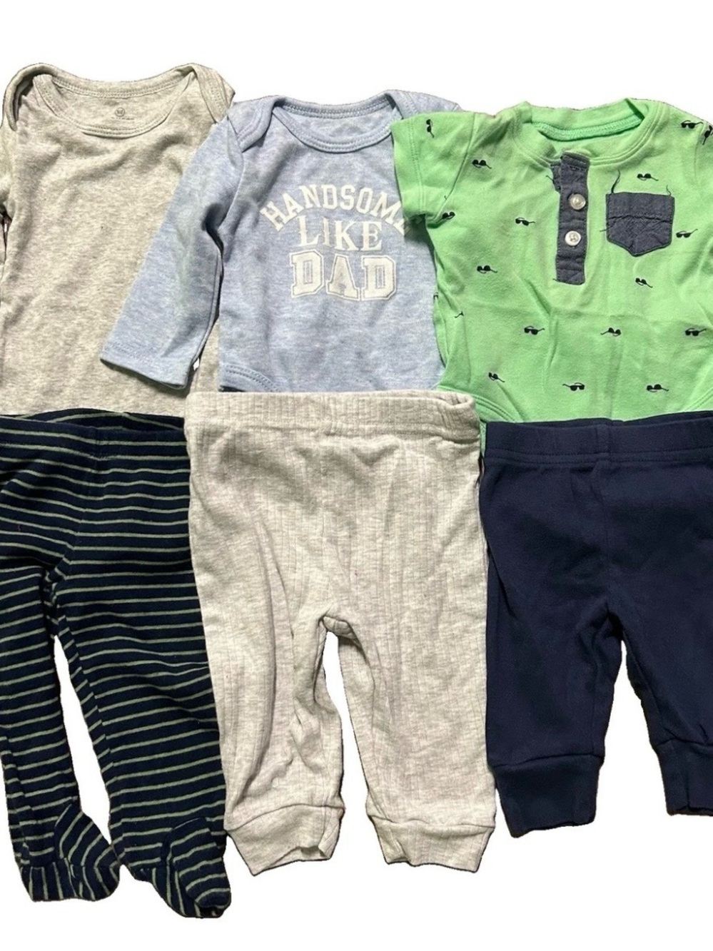 Baby Boy Clothing Bodysuits Pants Solid Striped Long Sleeve Size 0-3 Months